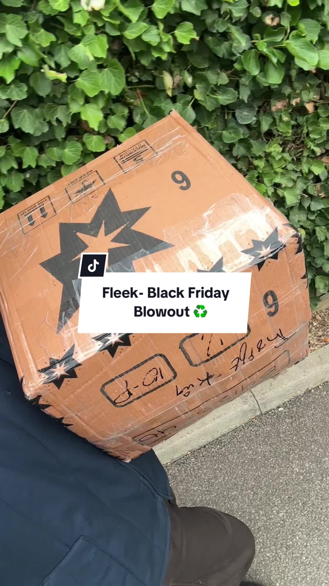 TikTok post by @nathsthrifts for Join Fleek. Caption reads: @Fleek’s Black Friday Blowout is here 🚨♻️ #fleek....
