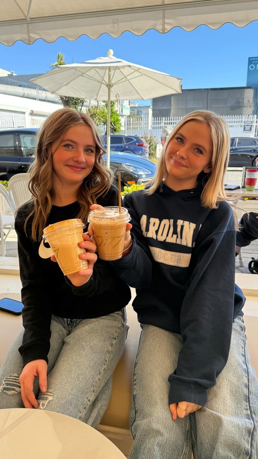 Instagram post by @theallantwins for La La Land Kind Cafe. Caption reads: @lalalandkindcafe invited us to try their new....