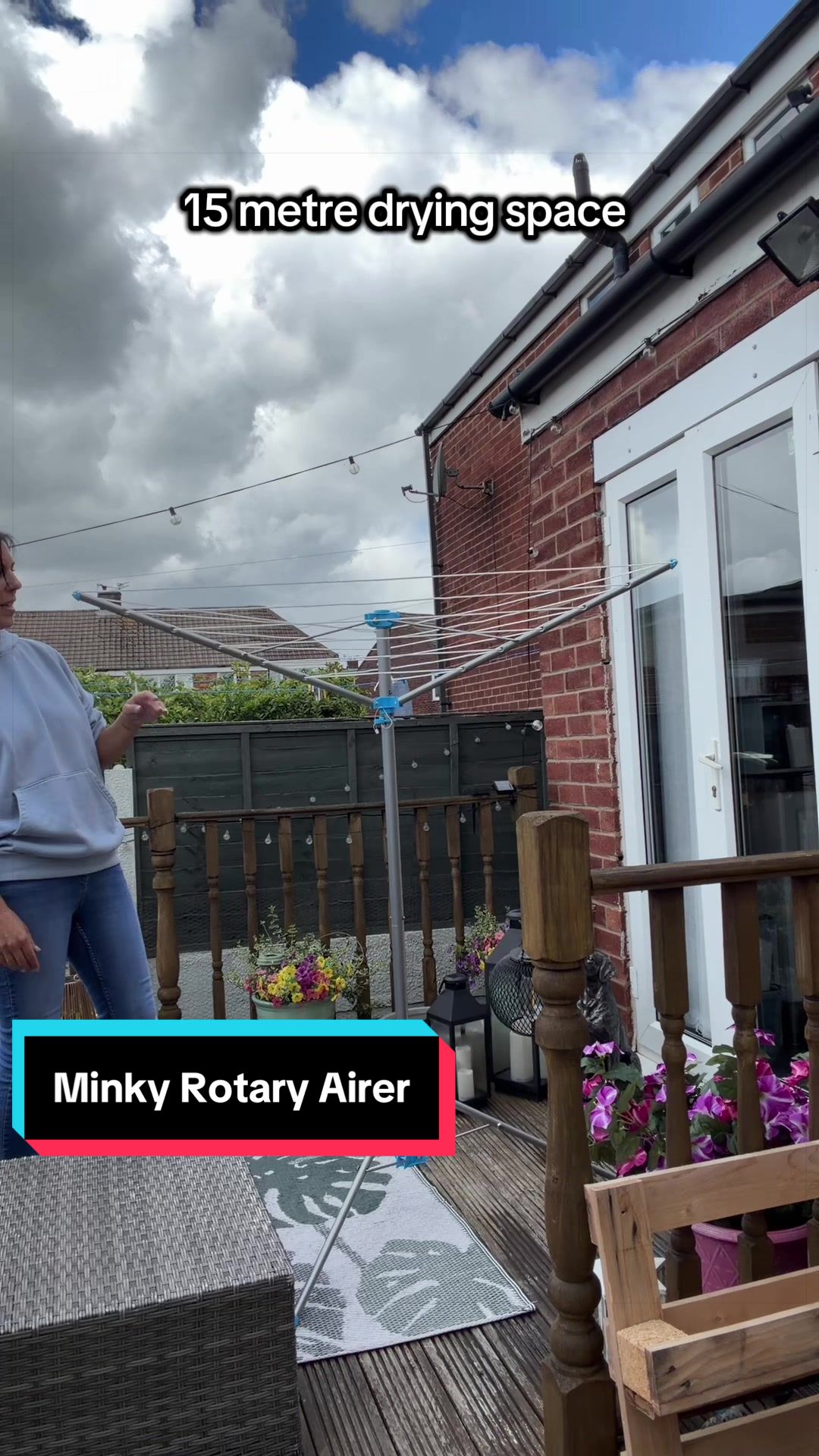 TikTok post by @shop.with.rhian for Minky Homecare. Caption reads: [...] required • Holds 1+ wash loads @Minky....