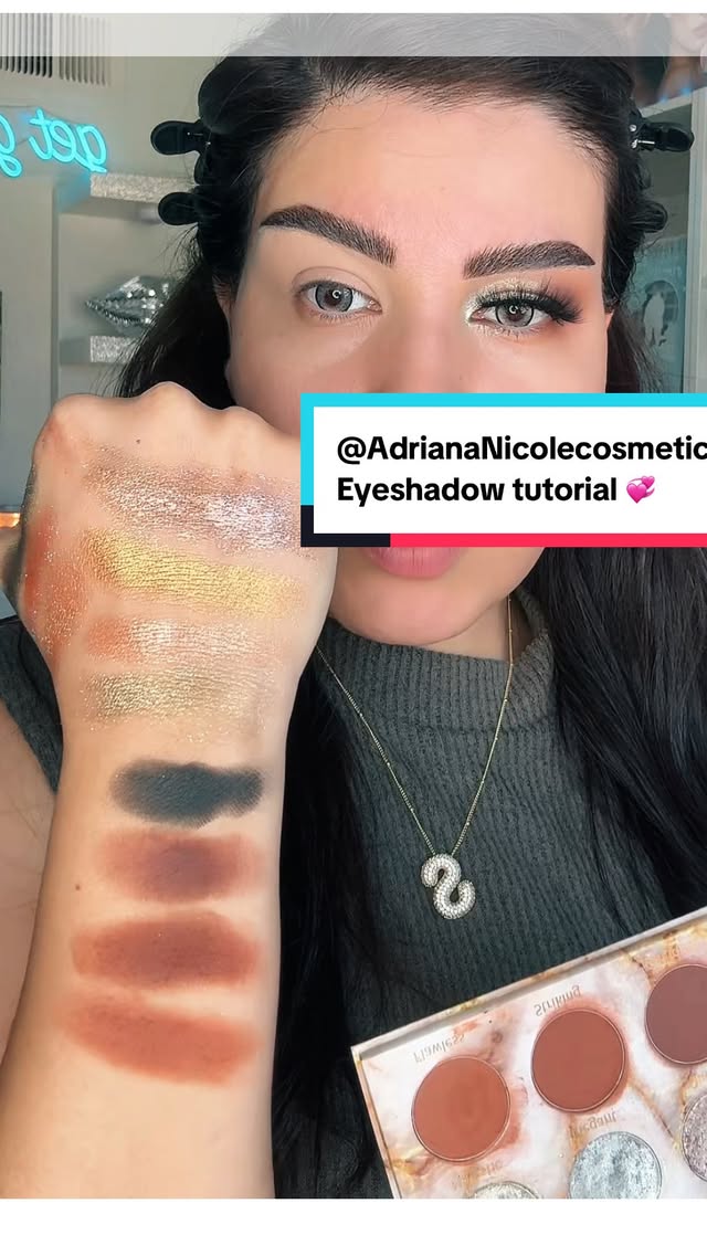 Instagram post by @get_glam_with_sadaf for Adriana Nichole Cosmetics. Caption reads: @adriananicholecosmetics absolutely love your....