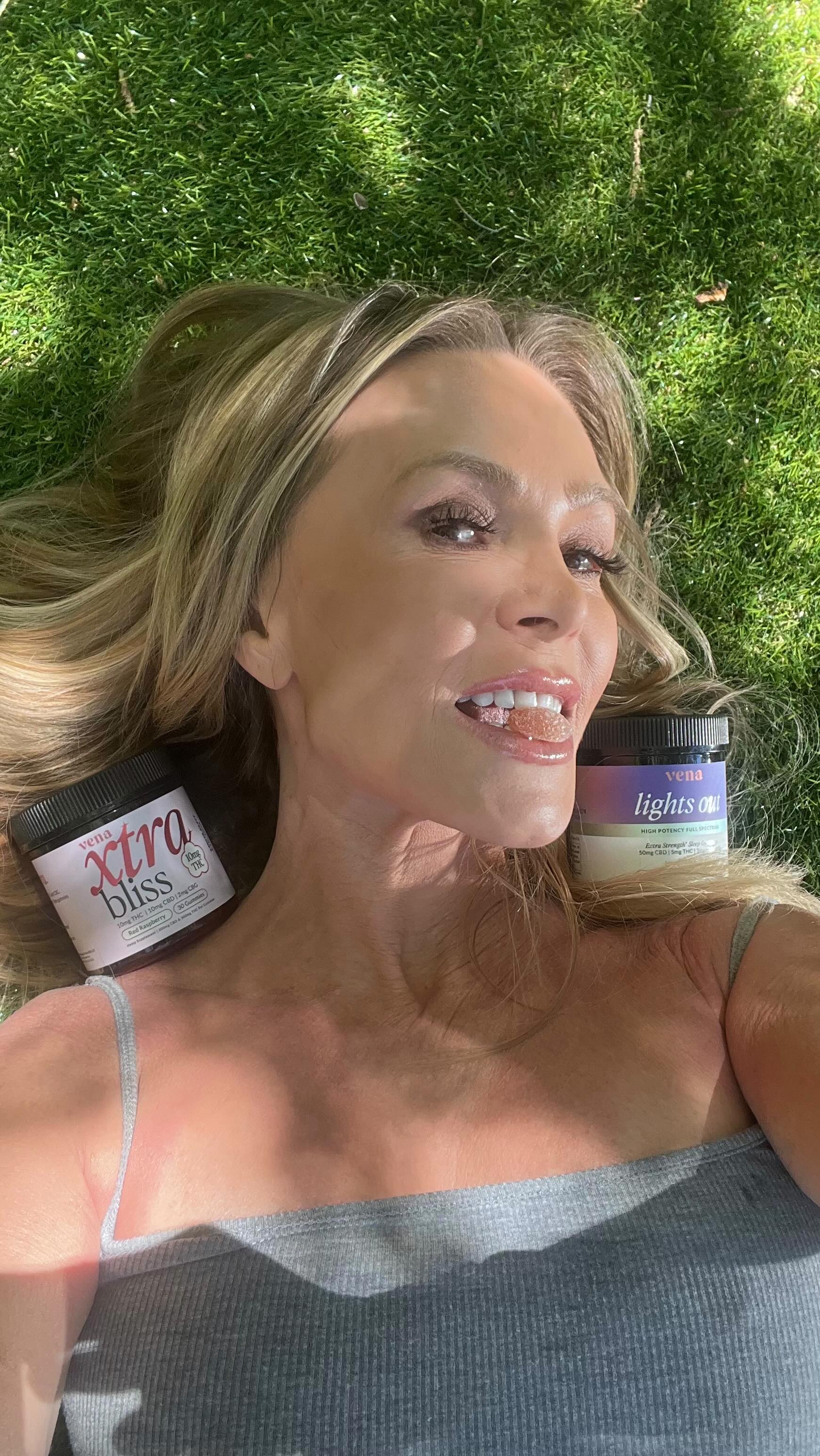 Instagram post by @tamrajudge for Vena CBD. Caption reads: Summer’s here and these are my must-haves ☀️ Xtra....