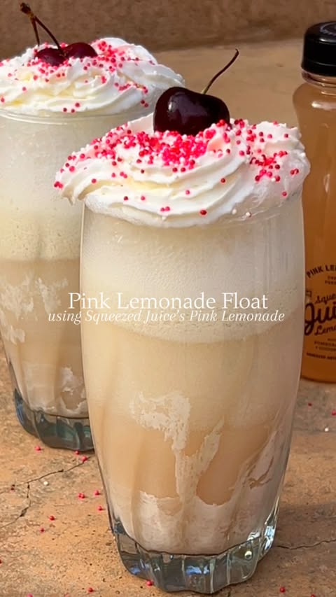 Instagram post by @nourishedbynour_ for The Squeezed Juice. Caption reads: [...] Lemonade Floats 🍋🌸 Fresh-pressed....