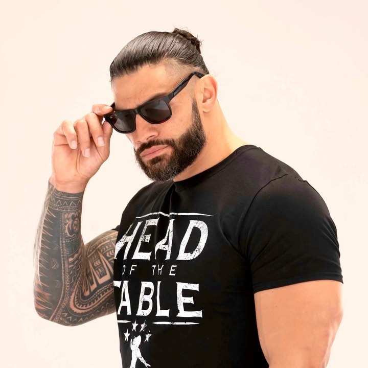 Instagram post by @romanreigns for Shady Rays. Caption reads: @shadyrays sunglasses are fit for the Head of the....