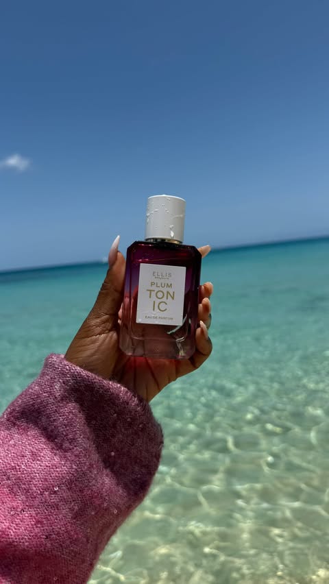 Instagram post by @aichadrame for ELLIS BROOKLYN. Caption reads: [...] the new Plum Tonic Eau de Parfum by....
