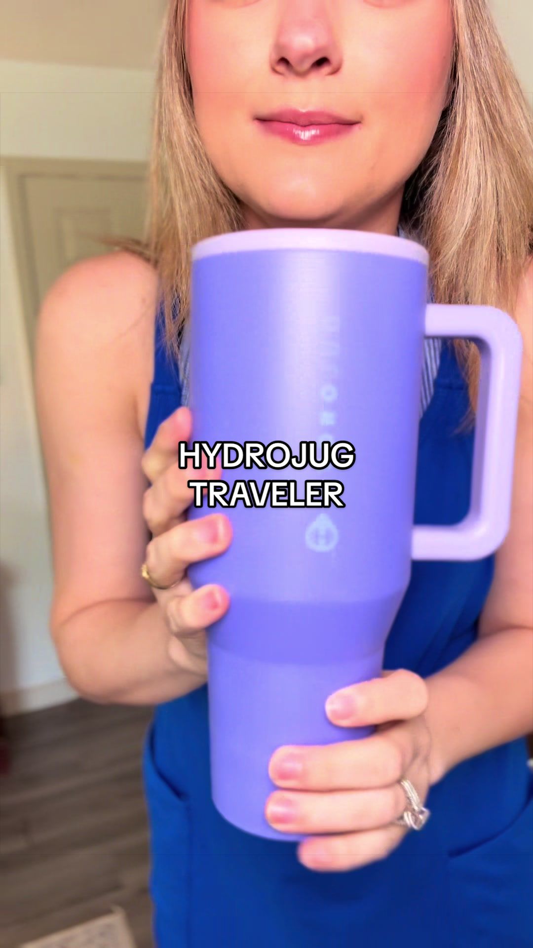 TikTok post by an influencer for HYDROJUG. Caption reads: [...] cup! Seriously my fav 😍 #hydrojug....