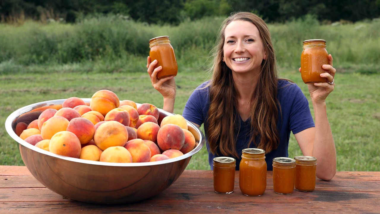 YouTube post by @TheSeasonalHomestead for Azure Standard. Caption reads: How We’re Turning Peaches Into Winter Treats 🍑....