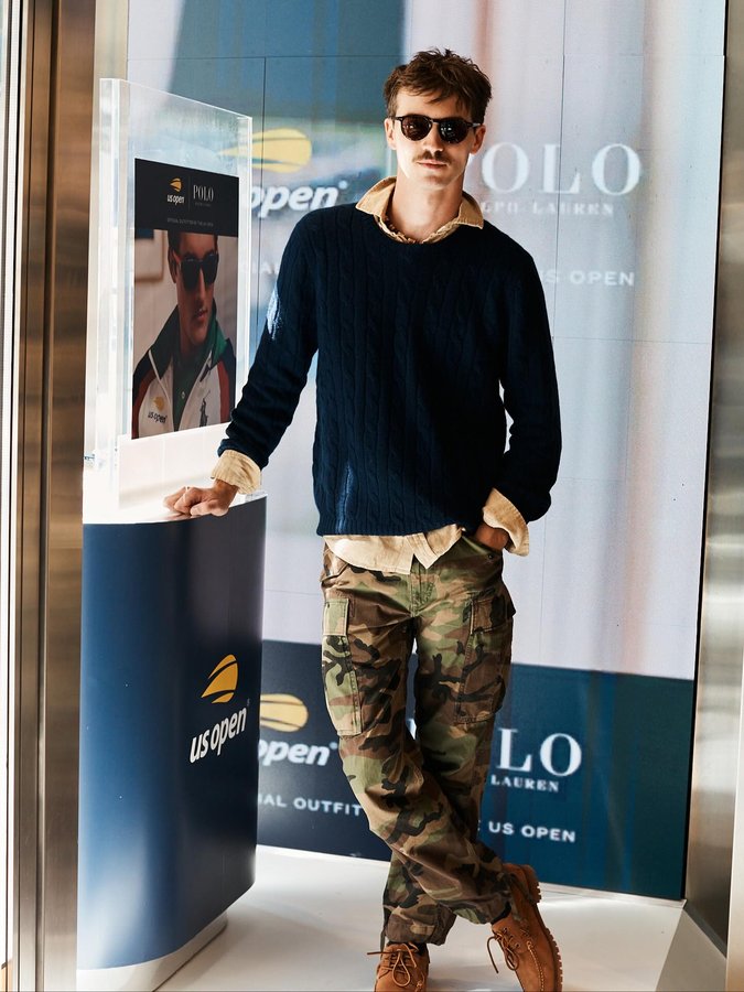 Instagram post by @darbleymiller for Sunglass Hut. Caption reads: You may think these @poloralphlauren US Open....