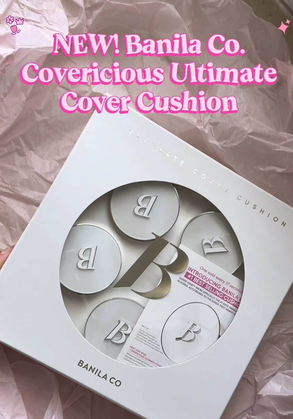 TikTok post by @brittanyfenza for Banilausa. Caption reads: @Banila Co USA sent me 5 shades of their number....