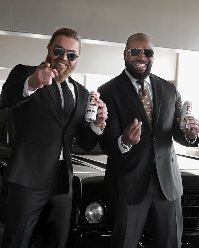 Instagram post by @shaun_rez for F3 Energy. Caption reads: [...] business🤝 @rampage4real 🔥 Get your....