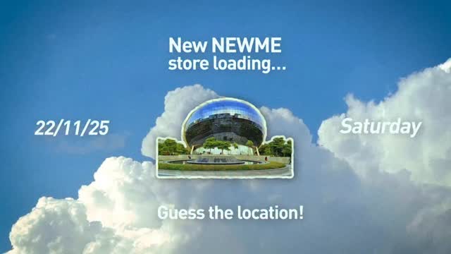 Instagram post by @newme.stores for NEWME. Caption reads: Guess which city is NEWME coming to with its 18th....