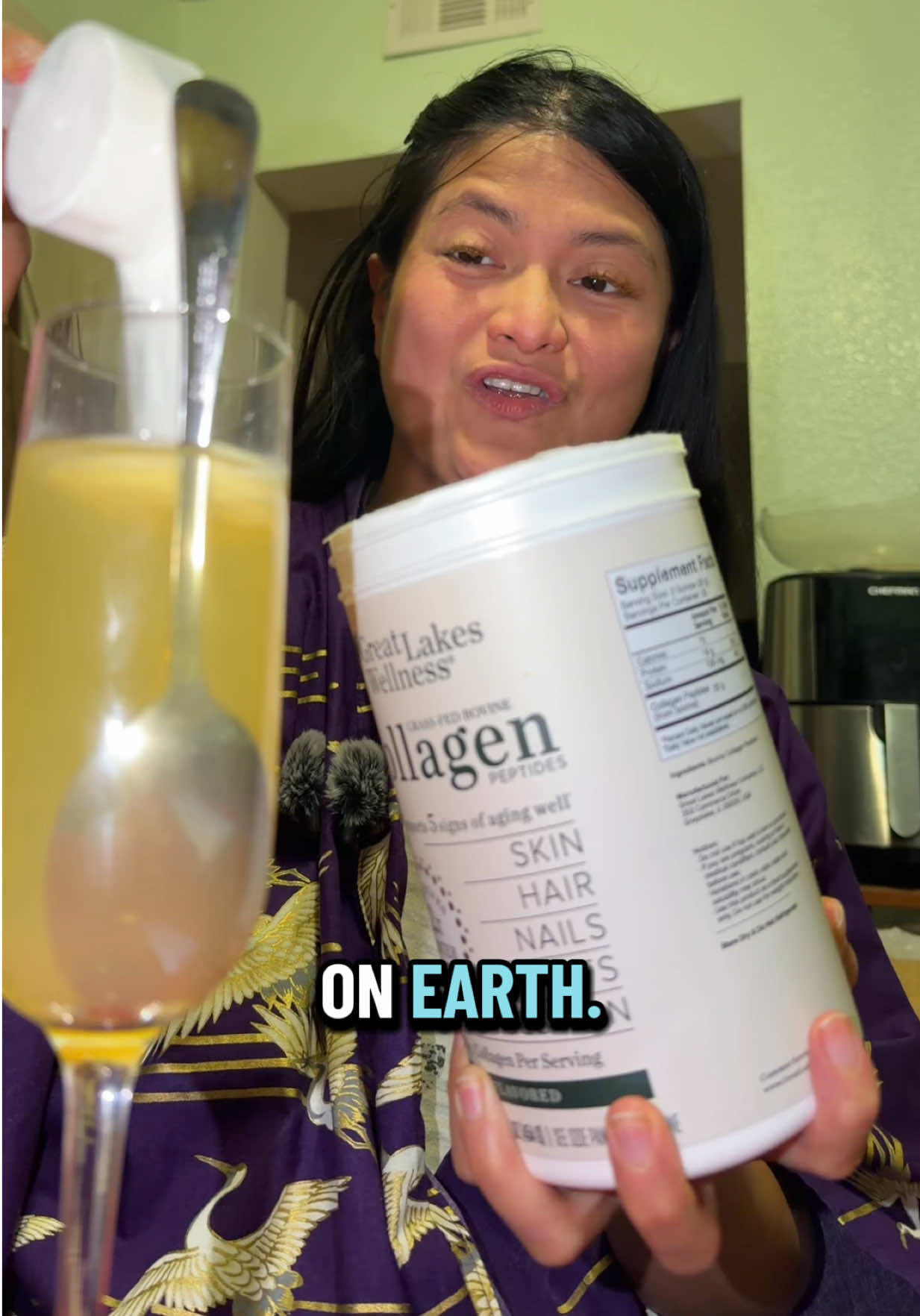 TikTok post by @sustain69ability for Great Lakes Wellness. Caption reads: @Great Lakes Wellness ✅ 16oz ##CollagenPeptides....