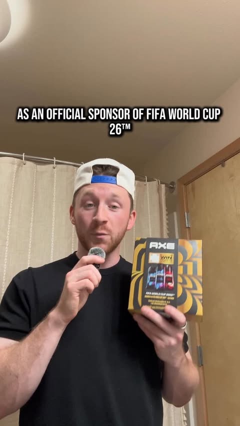 Instagram post by @adampfaris for AXE. Caption reads: Go get your AXE Gift Packs now for a chance to win....