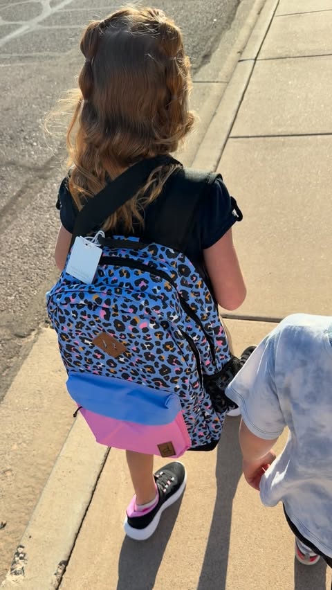 Instagram post by @mileswith.minis for Deux par Deux. Caption reads: [...] off these super cute backpacks from....