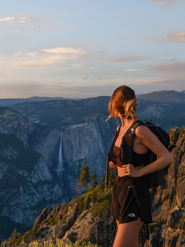 Instagram post by @nicolexknox for The North Face. Caption reads: [...] Yosemite 🏔️🌿 wearing head to toe....