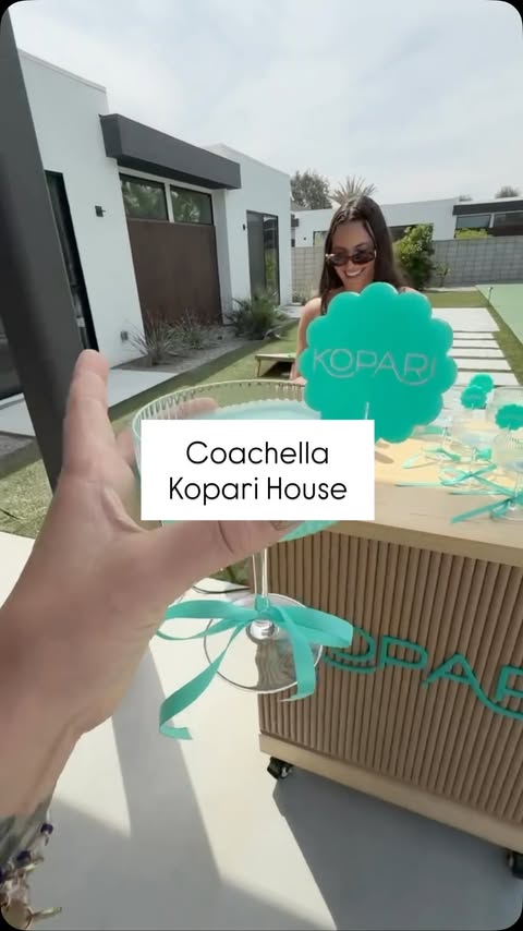 Instagram post by @kellyrosesarno for Kopari Beauty. Caption reads: ✨Coachella Day 0✨ @koparibeauty has us locked and....