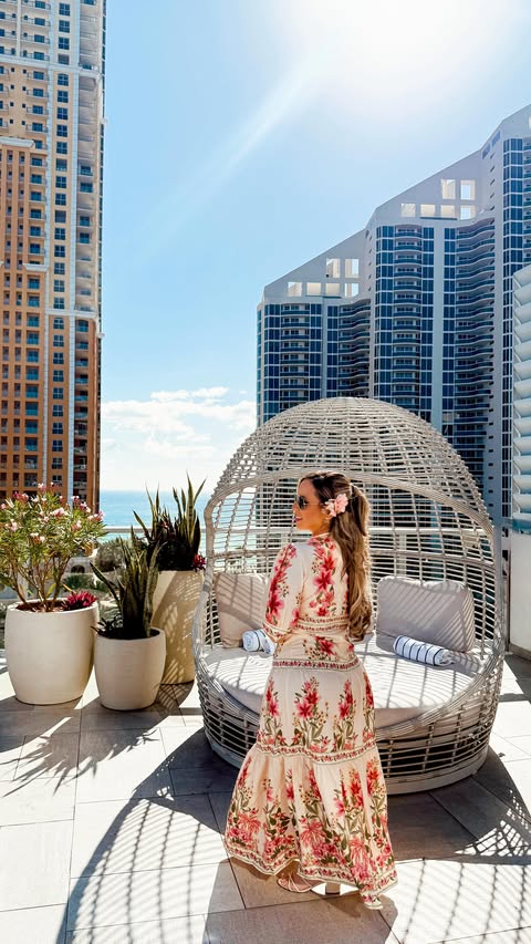 Instagram post by @glamvacayinsider for Marriott Hotels & Resorts. Caption reads: There’s something about a Sunny Isles staycation....