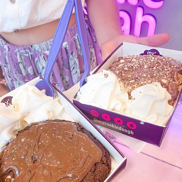 Instagram post by @the_mum_from_brum for mycookiedough. Caption reads: [...] to treat Cadie to dessert from....