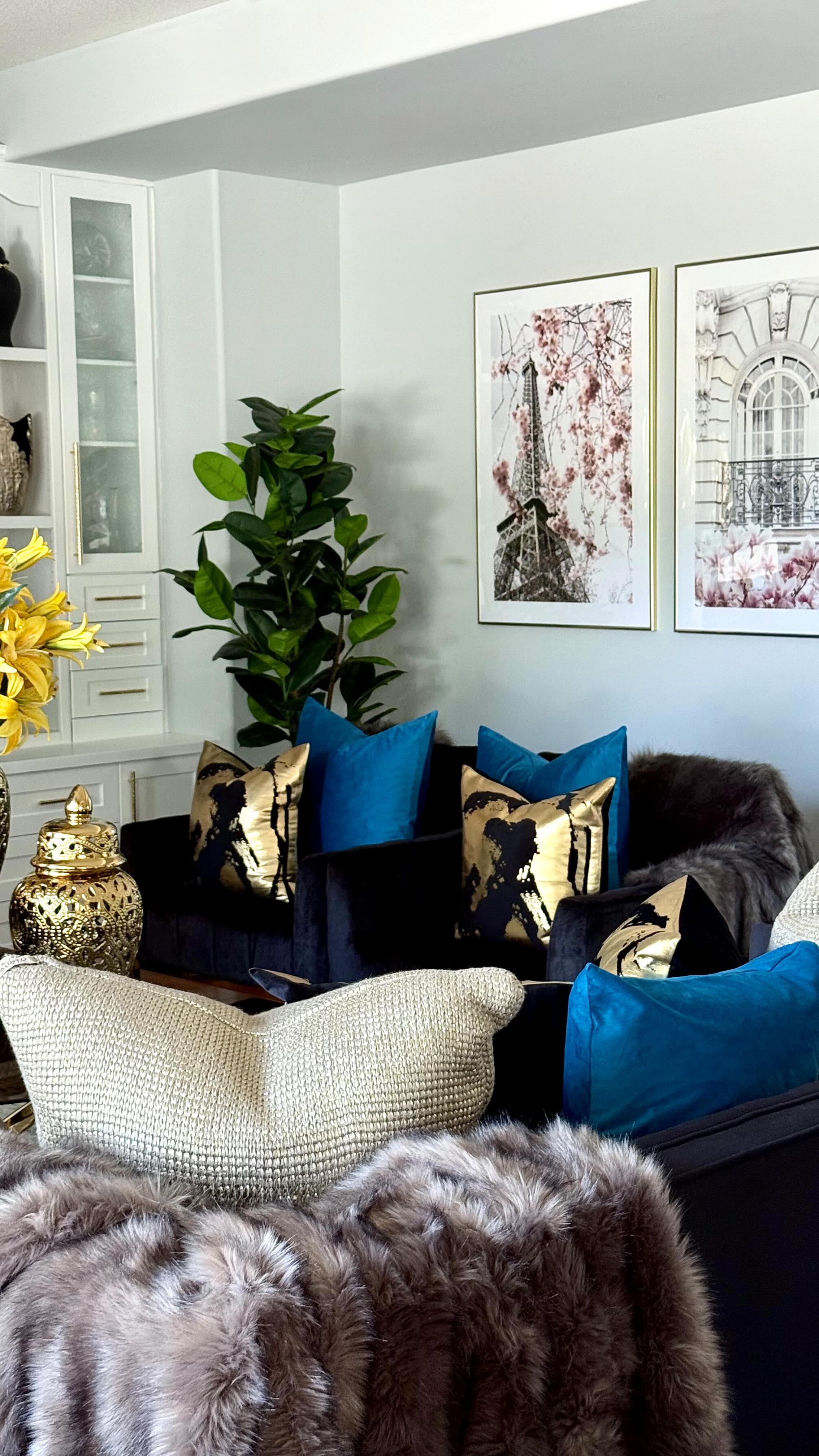 Instagram post by @home_designs_by_raphael for Poster Store. Caption reads: Yay its Friday!!! Sharing some gorgeous prints and....