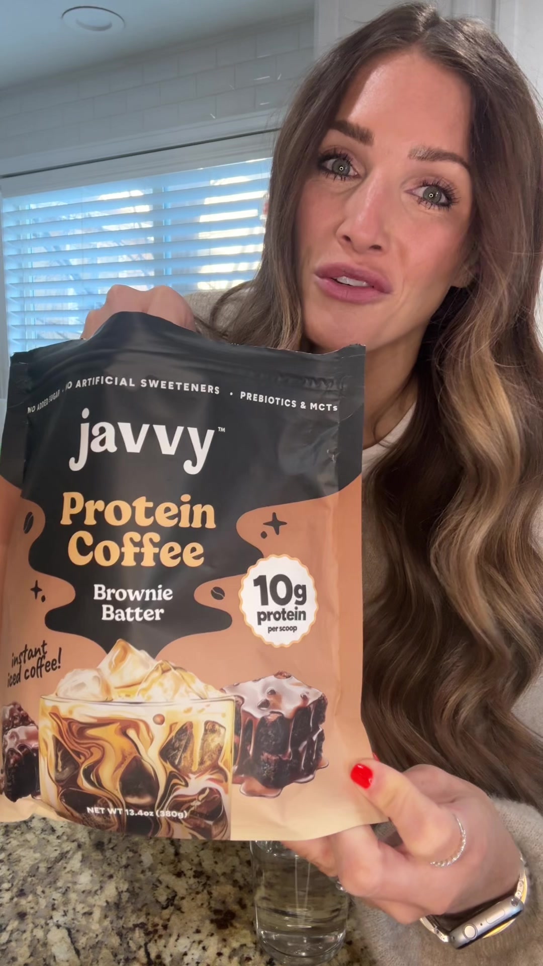 TikTok post by @krista_mm for Javy Coffee. Caption reads: Ok this one is so good!!!! @Javvy Coffee .