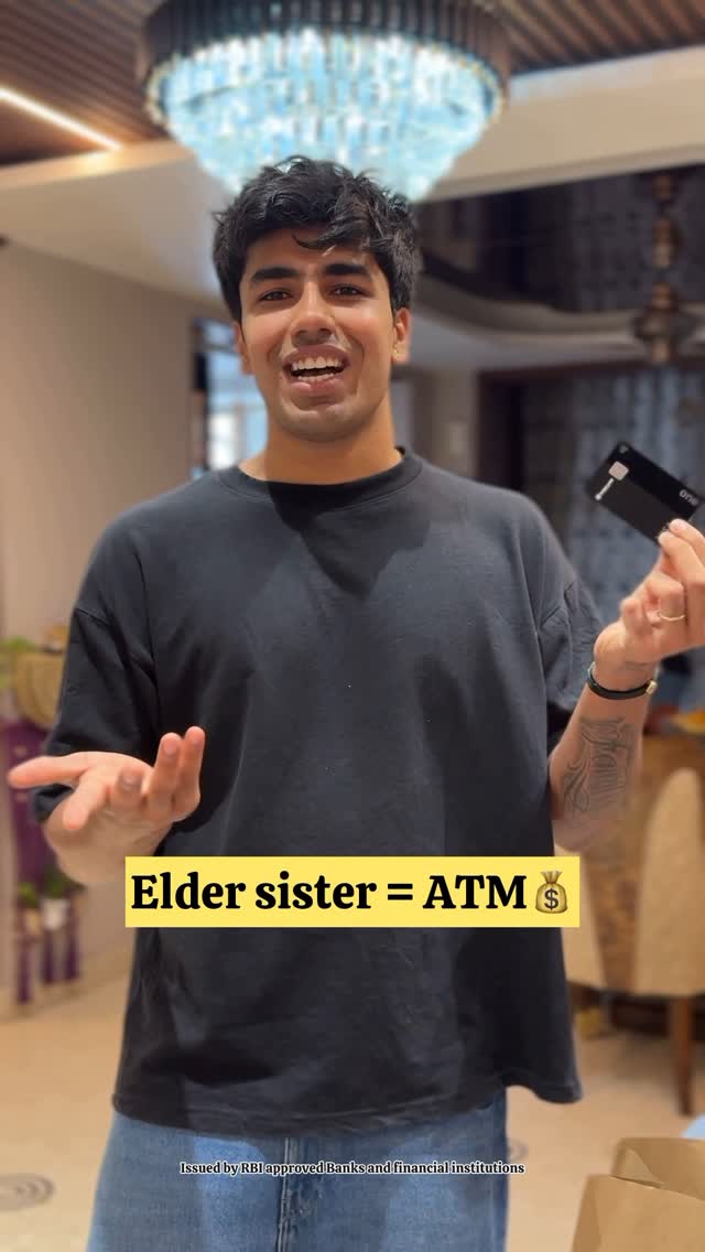 Instagram post by @tyagijikachotabetaa for OneCard. Caption reads: Bhai’s Expenses? Handled by Didi’s @getonecardin....