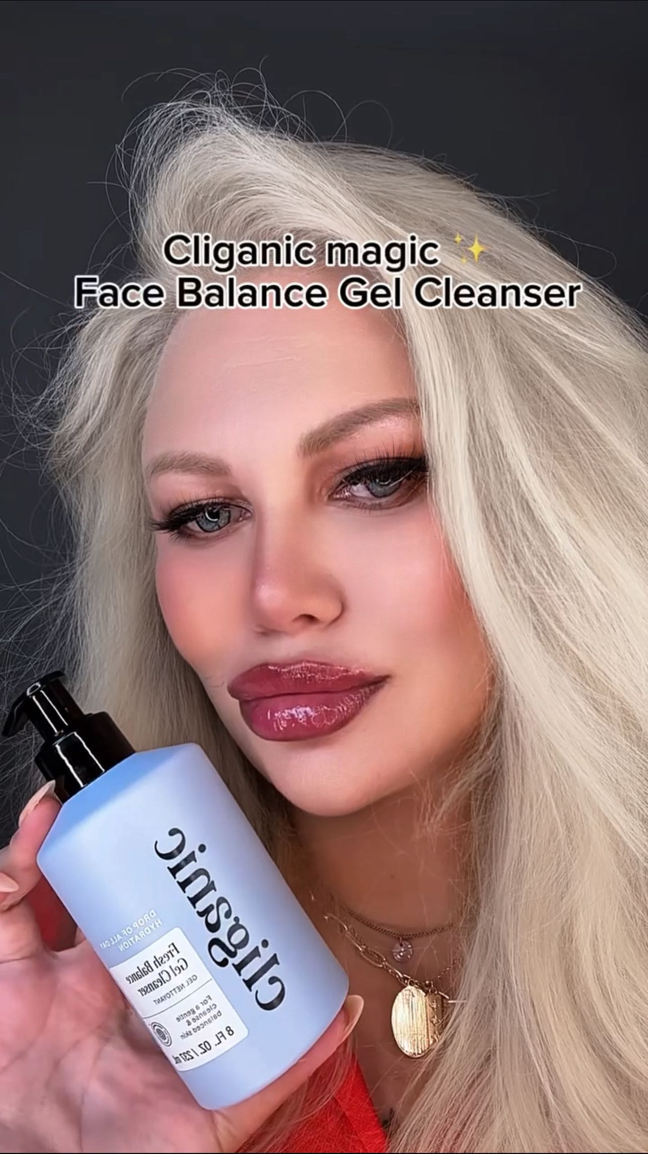 Instagram post by @blairxbx for Cliganic. Caption reads: Been testing Cliganic’s @cliganic Face Balance Gel....