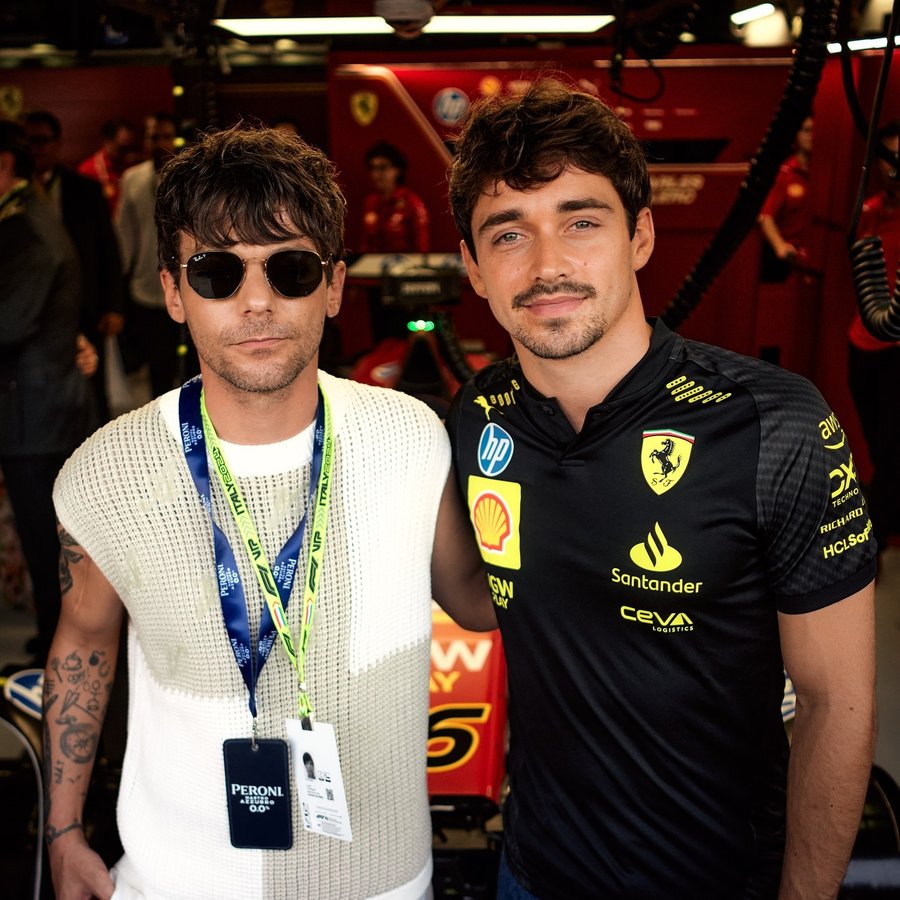 Instagram post by @charles_leclerc for Peroni Nastro Azzurro. Caption reads: Collab single when? 👀 

#ItalianGP 🇮🇹 #F1.