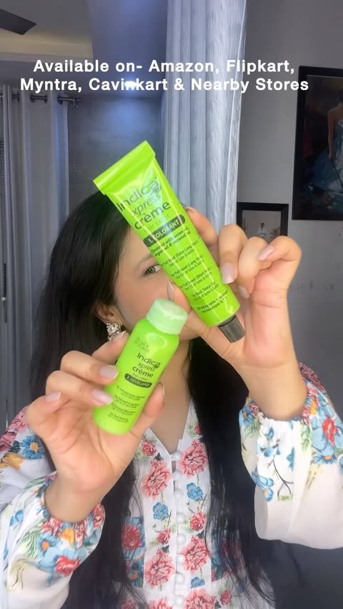 Instagram post by @hiimaaniisharmaofficial for Indica Hair Color. Caption reads: Instant Refresh 💫 New colour, fresh vibe! ✨....