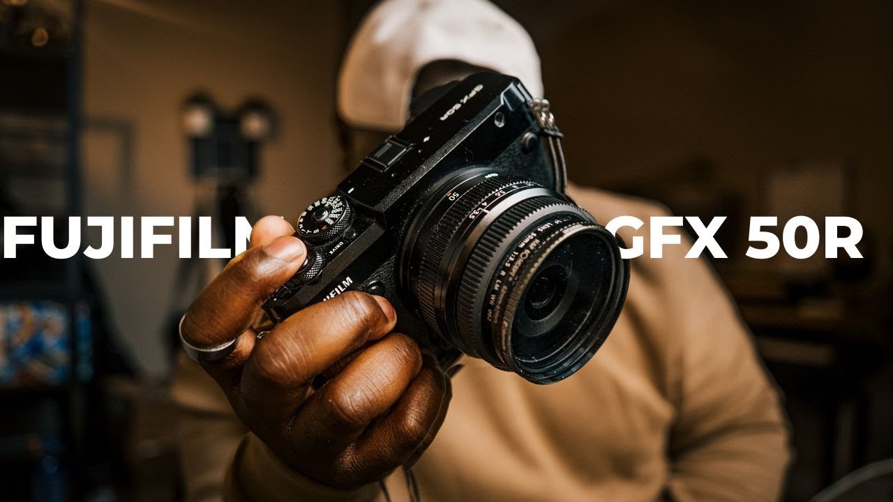 YouTube post by @KofiYeboah for iFootage. Caption reads: Buying a 7 Year old Fuji GFX 50r in 2025?!.