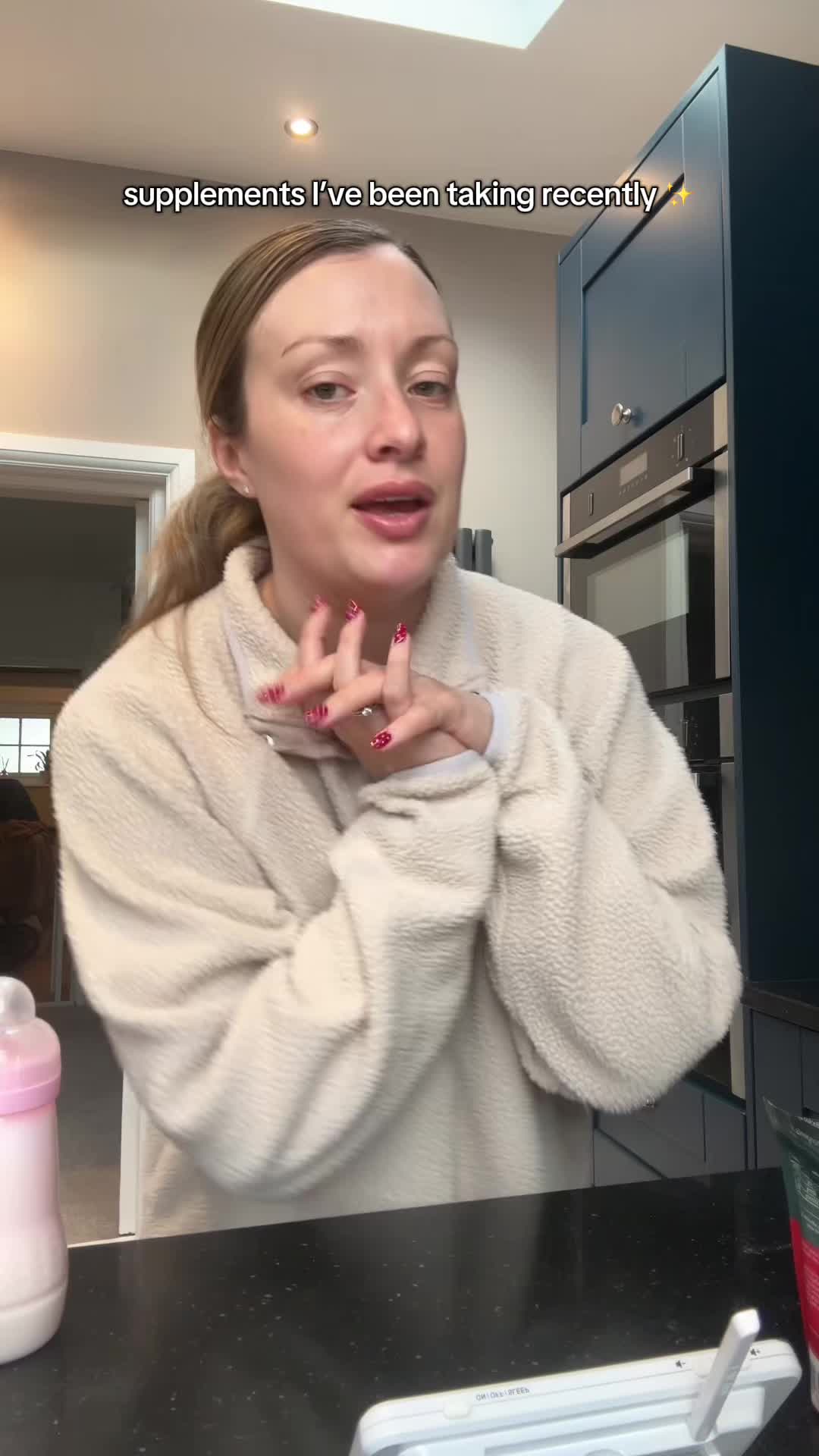 TikTok post by @laurenherbert_x for Nutrition Geeks. Caption reads: [...] #postpartum #postpartumjourney....