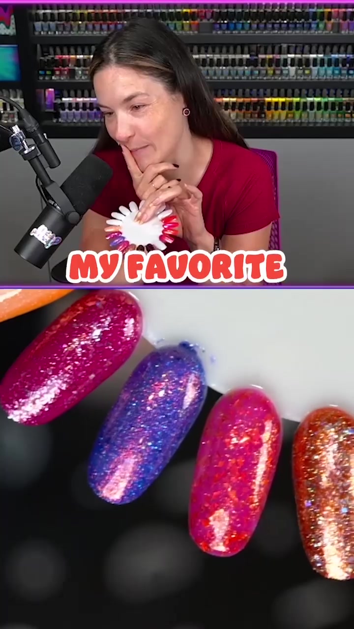 TikTok post by @simplynailogical for Holo Taco. Caption reads: Hot nail combos for summer🔥🥵☀️ @Holo Taco....