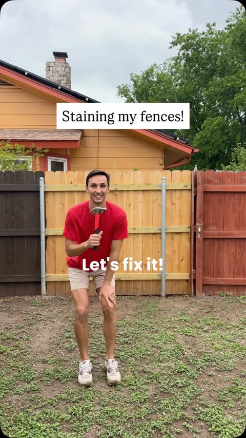Instagram post by @dawson.diy for State Farm. Caption reads: While @statefarm can’t actually stain your fence,....