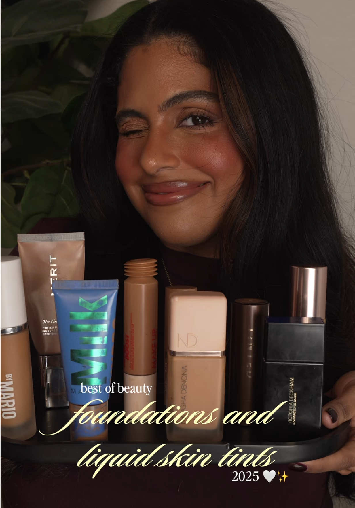 TikTok post by @paolagrl1 for Make Up For Ever. Caption reads: best of beauty 2025 🤍✨🥹 foundations and liquid....