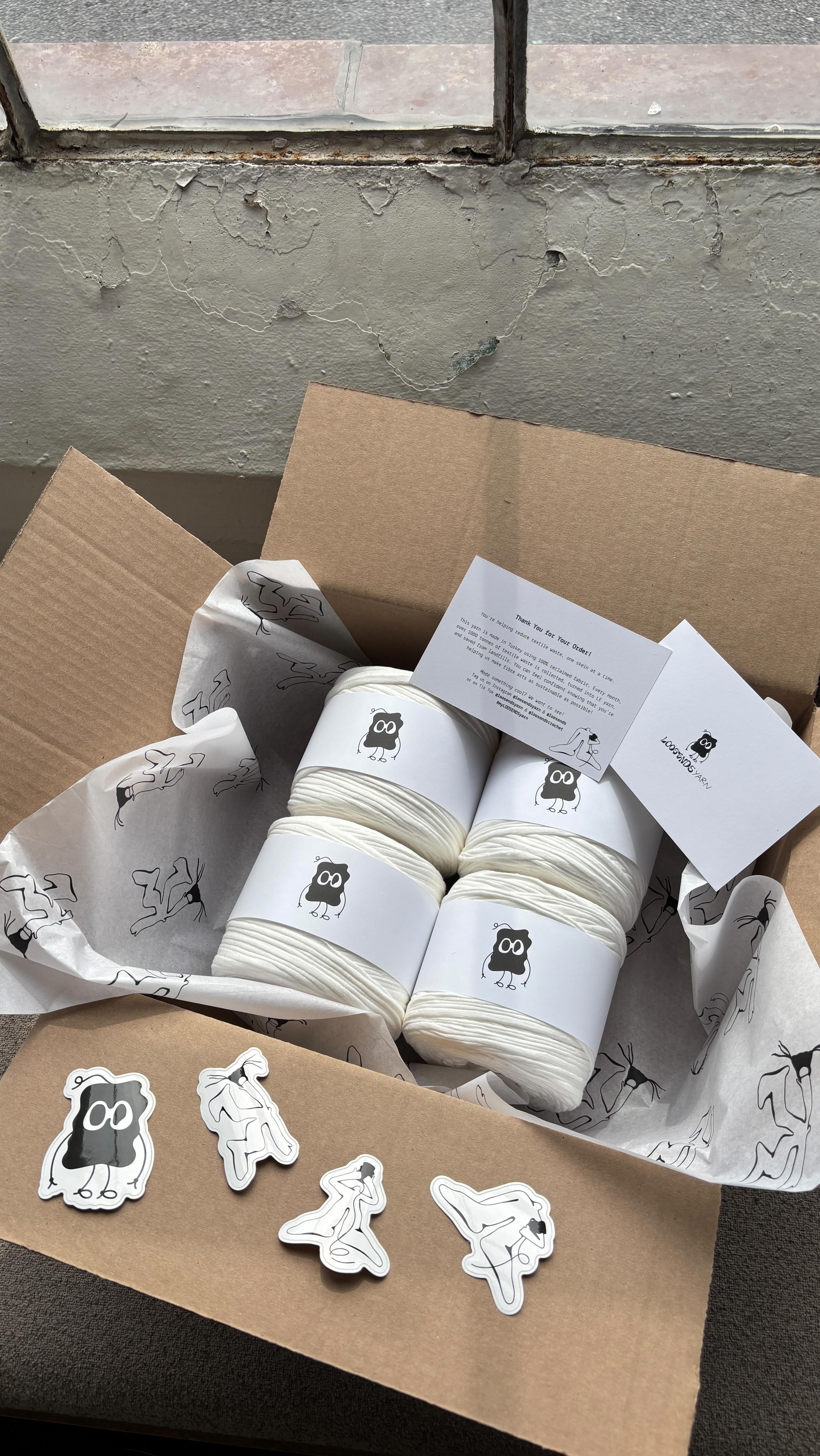 Instagram post by @loosends for VistaPrint. Caption reads: With the first @loosendsyarn restock around the....