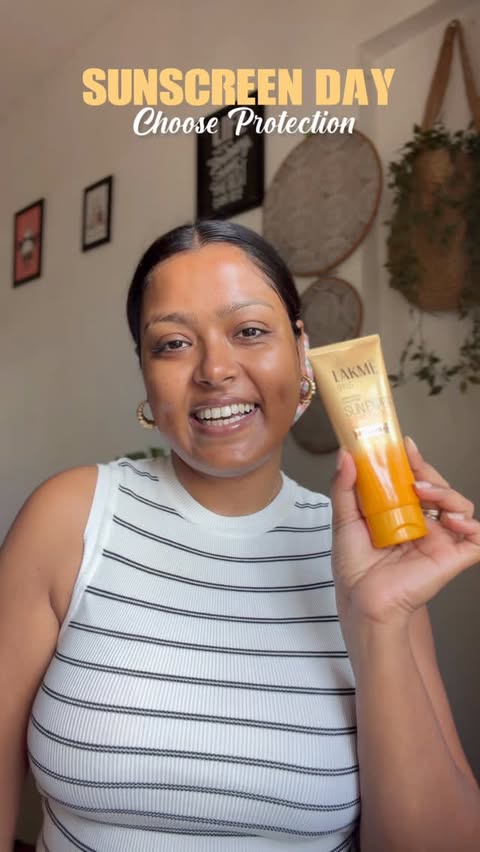 Instagram post by @the_brown_skin_girll for Lakmé. Caption reads: [...] just a smooth canvas and SPF 25 PA++....