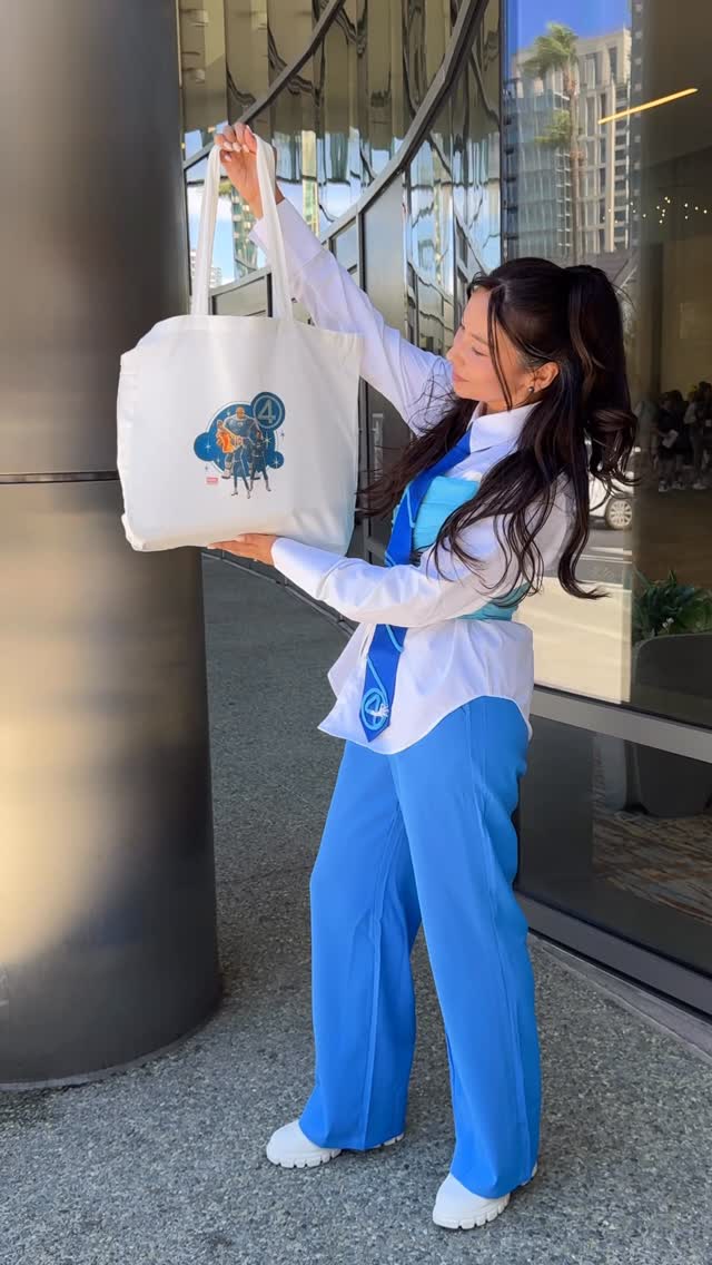 Instagram post by @traciemegumi for Marvel Studios. Caption reads: Let’s make a custom Fantastic Four co-branded tote....