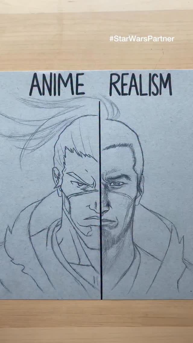 Instagram post by @nekokaren for Star Wars. Caption reads: Drawing The Ronin from Star Wars: Visions! Which....