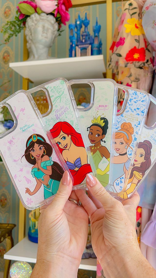 Instagram post by @travelmomoirs for Otterbox. Caption reads: #AD Shop the Disney Princess @otterbox iPhone....