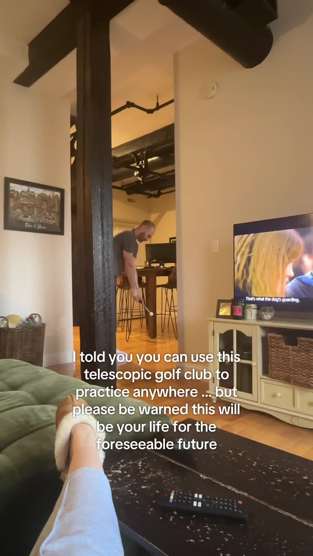 TikTok post by @haylneff for Arttodo Golf. Caption reads: [...] #golfswingtips #golftrainingaids....