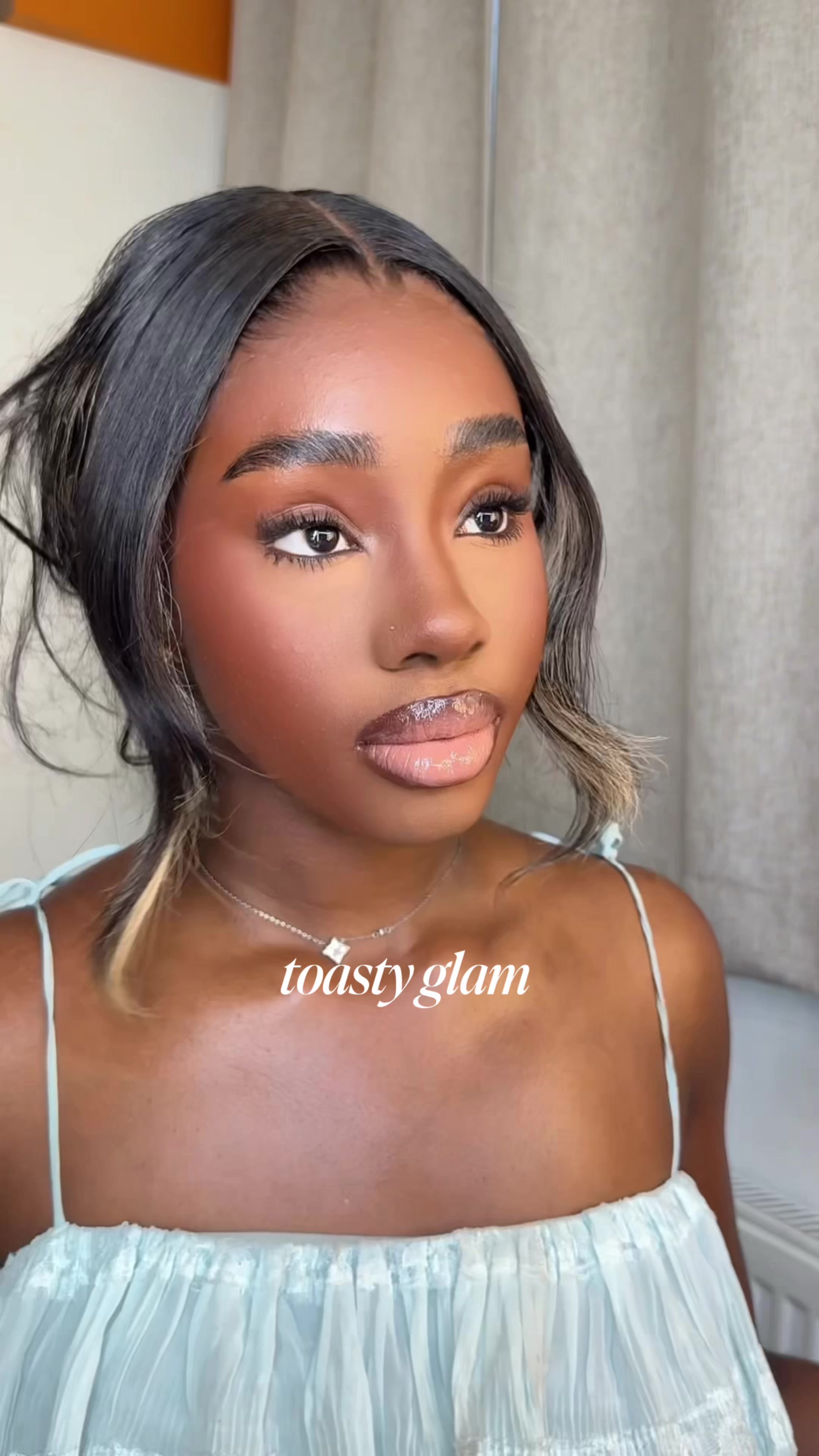 TikTok post by @amariah.lawal for HNB Cosmetics. Caption reads: [...] Liner (Cross The Line) @HNB Cosmetics....