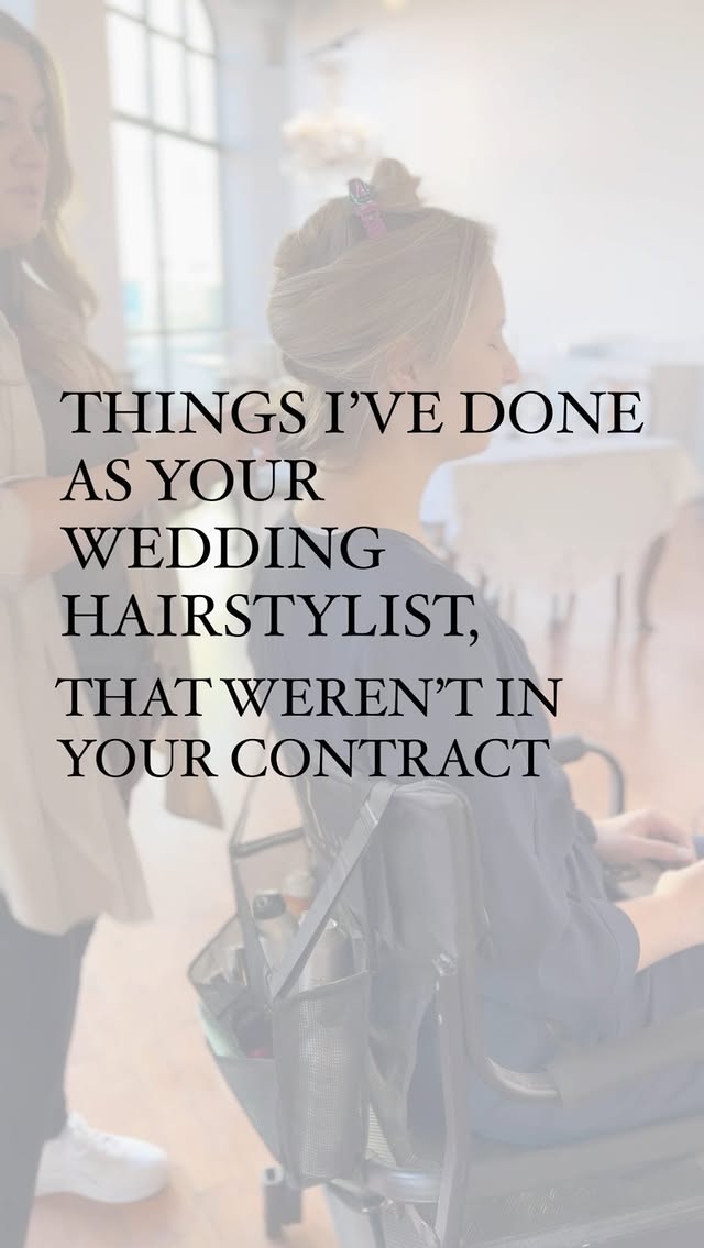 Instagram post by @idohairbykmay for BRIDES. Caption reads: I will ALWAYS stay to walk your dog…you may have....