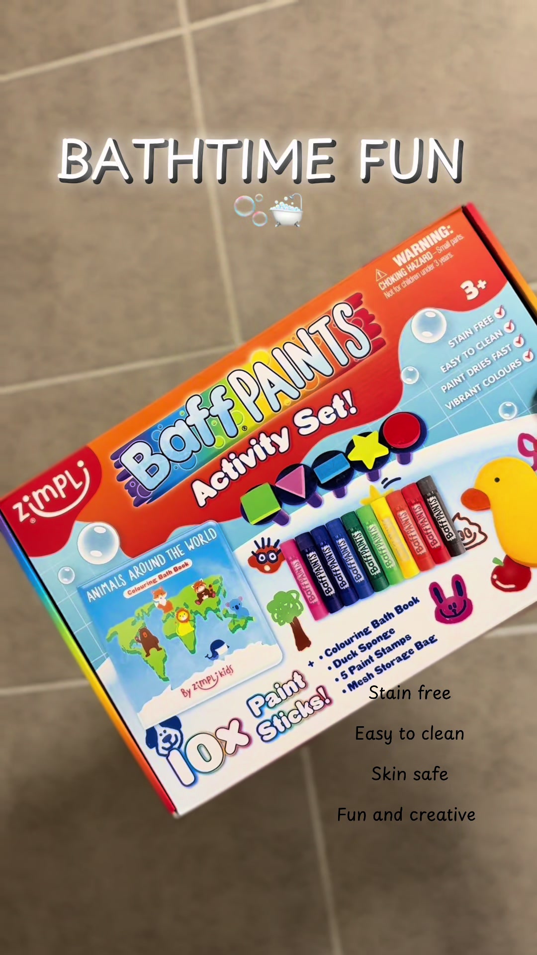 TikTok post by @samlukx for Zimpli Kids. Caption reads: @Zimpli Kids is the only bath products we use!....