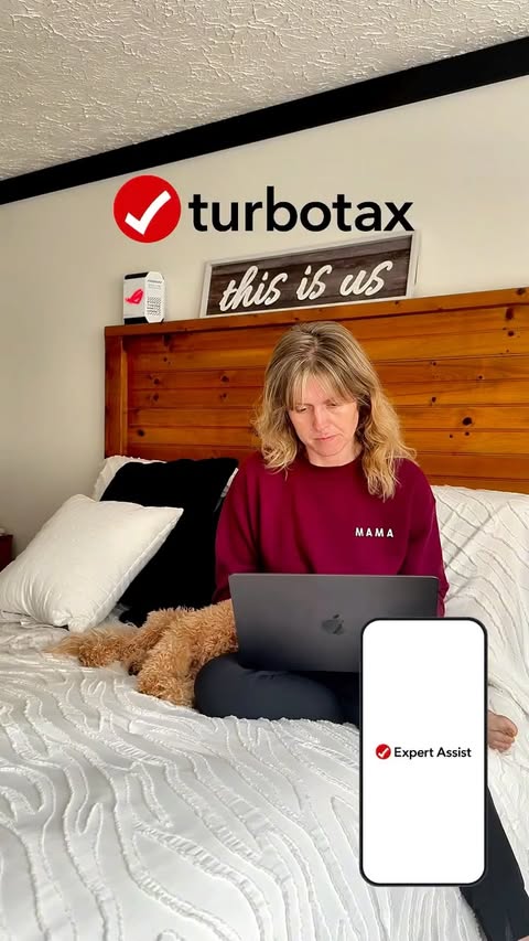 Instagram post by @madisyn_and_the3bears for Intuit TurboTax. Caption reads: As a busy mom, I don’t have time to sit around....