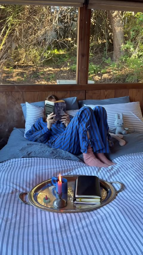 Instagram post by @morgan.ag for Brooklinen. Caption reads: romanticizing my mornings with @brooklinen ✧.*....