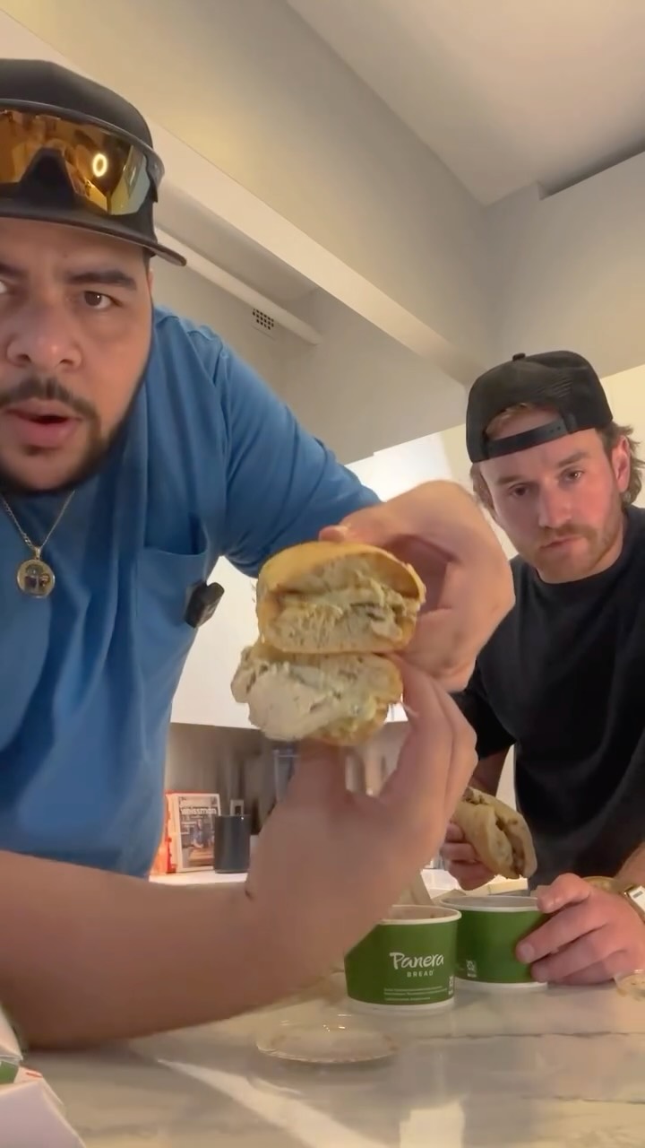 Instagram post by @the_deucey for Panera Bread. Caption reads: French Onion Soup as a palette cleanser 🧑‍🍳🤌.