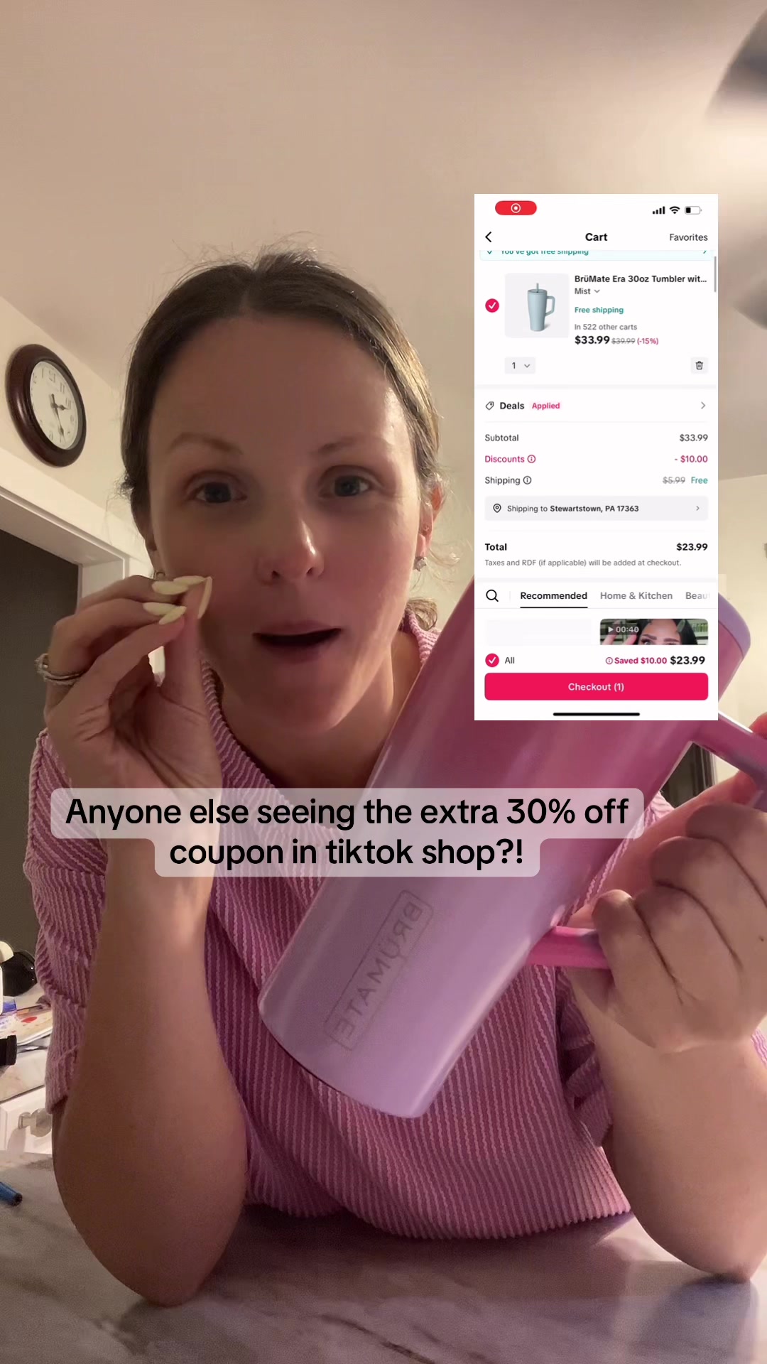 TikTok post by @nicholemayer2 for BruMate. Caption reads: [...] @BrüMate this sale is insane! #brumate....