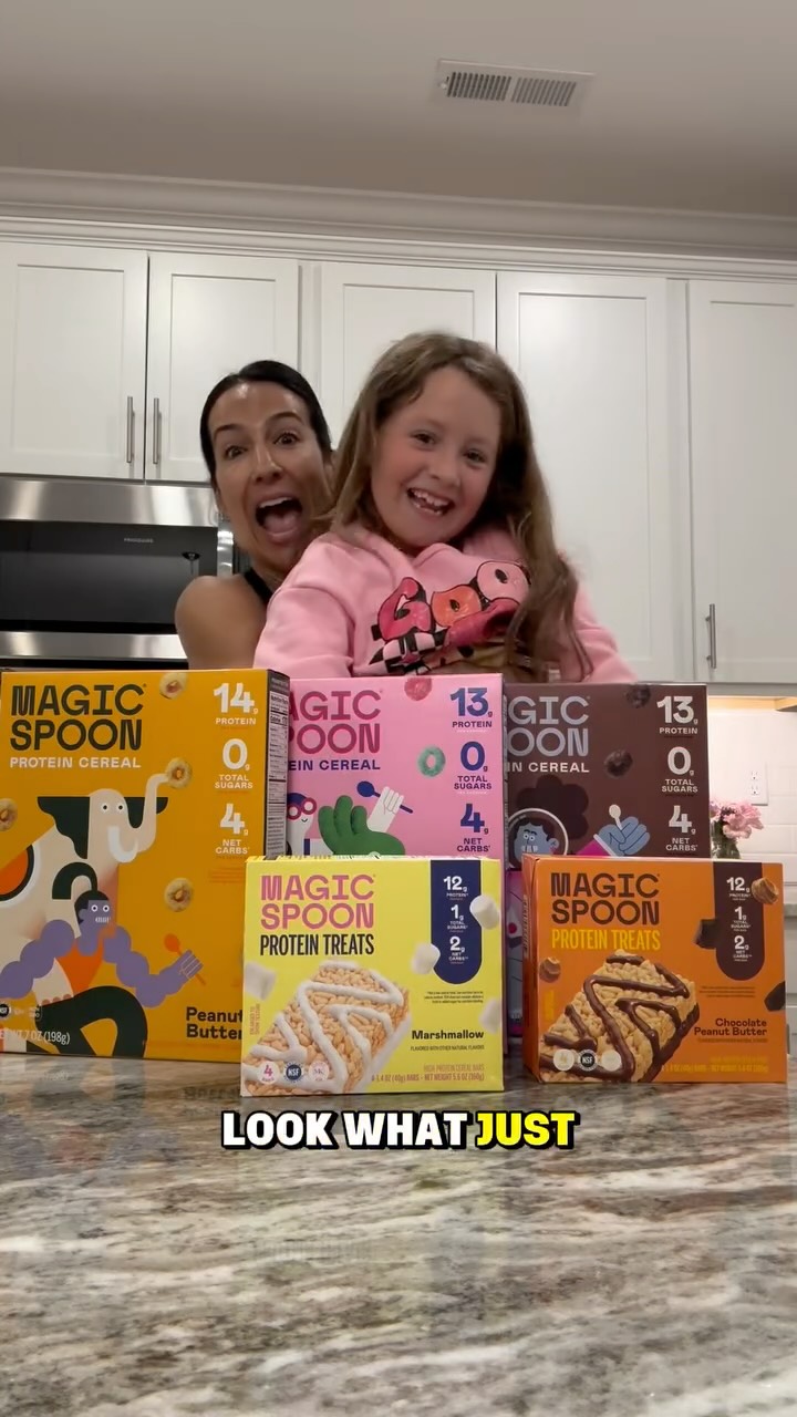 Instagram post by @patty_streff_fitness for Magic Spoon. Caption reads: ✨POV: When your favorite childhood cereal grows up....