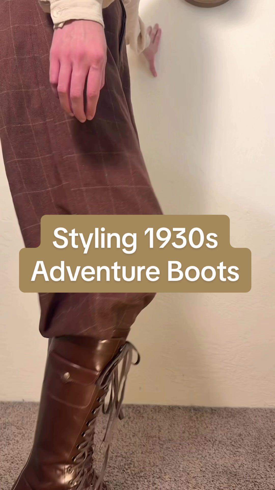 TikTok post by @victory.bee for American Duchess. Caption reads: [...] vintage reproduction boots from....