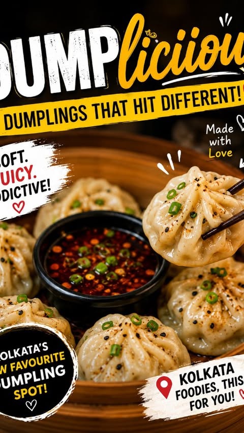 Instagram post by @mayurakshisinha for Kolkata Bucketlist. Caption reads: Found My New Dumpling Obsession! 🥟❤️ Some food....