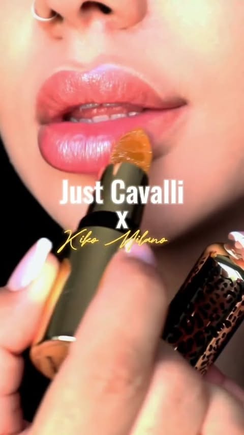 Instagram post by @ssolonos for KIKO Milano. Caption reads: #ad Just Cavalli x @kikomilanogrcy ✨️ Obsessed🐆🩷....