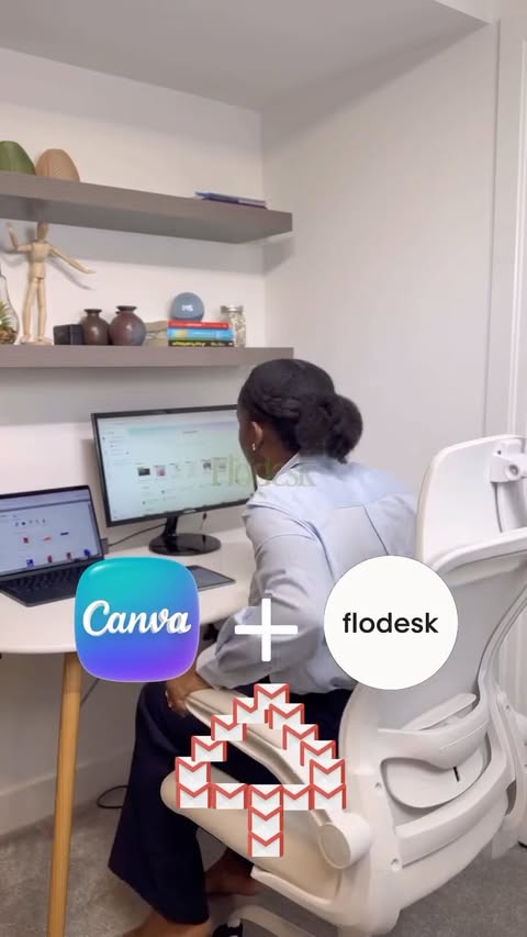 Instagram post by @folasade_daini for Flodesk. Caption reads: Ready to start sending emails with @flodesk? Use....